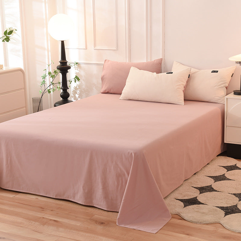 Brushed Cotton Solid-Color Winter Warm 3/4-Piece Bedding Set