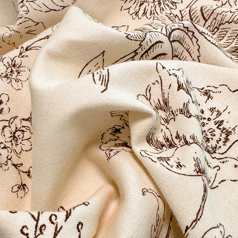 Pure Cotton Cartoon Printed Single Duvet Cover with Black and White Floral Pattern