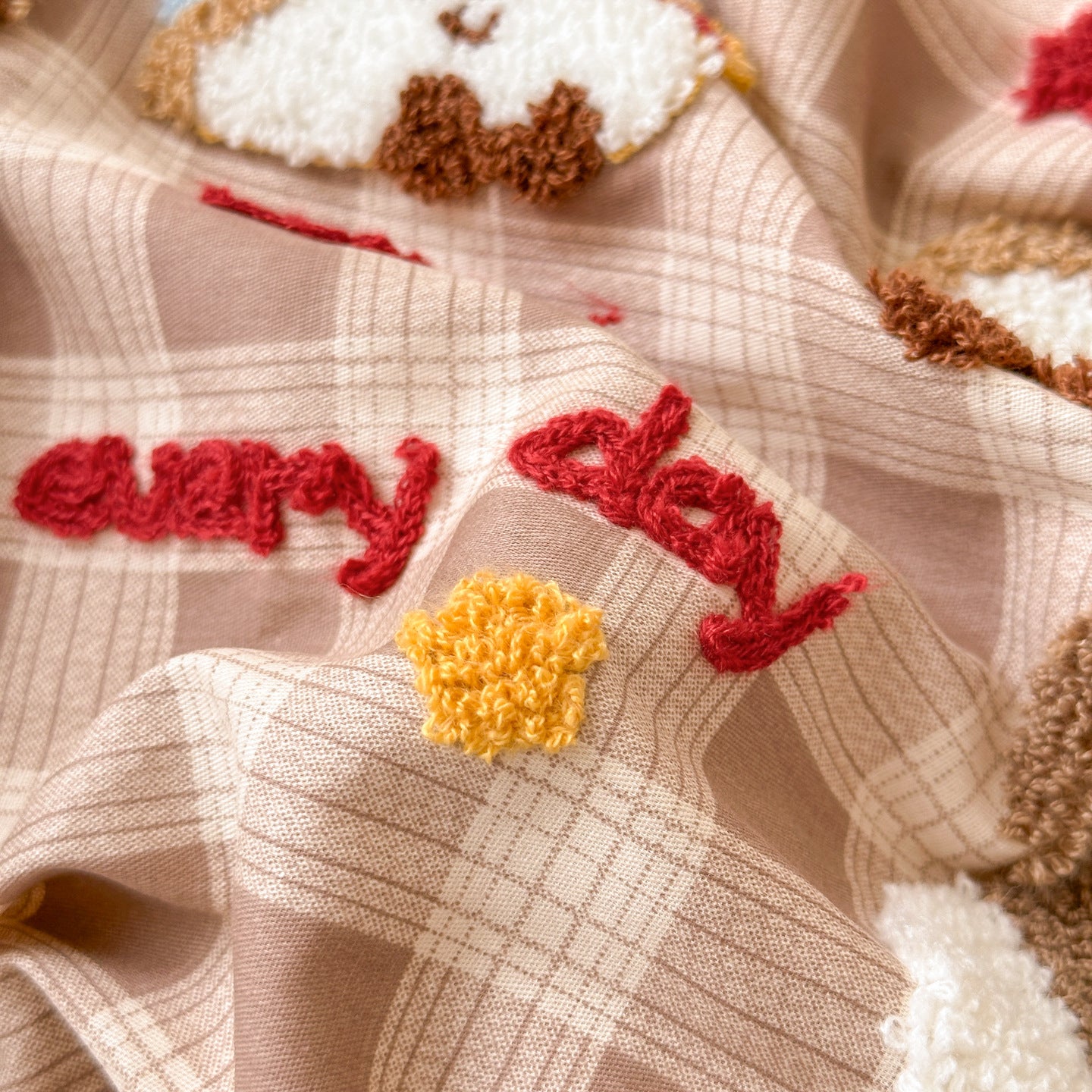 Pure Cotton 40s Cartoon Checkered Fitted Sheet with Pillowcases